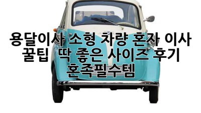 용달이사 소형 차량: 혼자 이사 꿀팁 & 딱 좋은 사이즈 후기 🚚📦 혼족필수템!